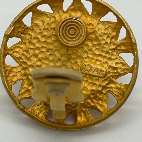 Anne Klein Vintage Gold-Tone Faux Pearl Clip-On Earrings Elegant Round READ - Picture 15 of 15